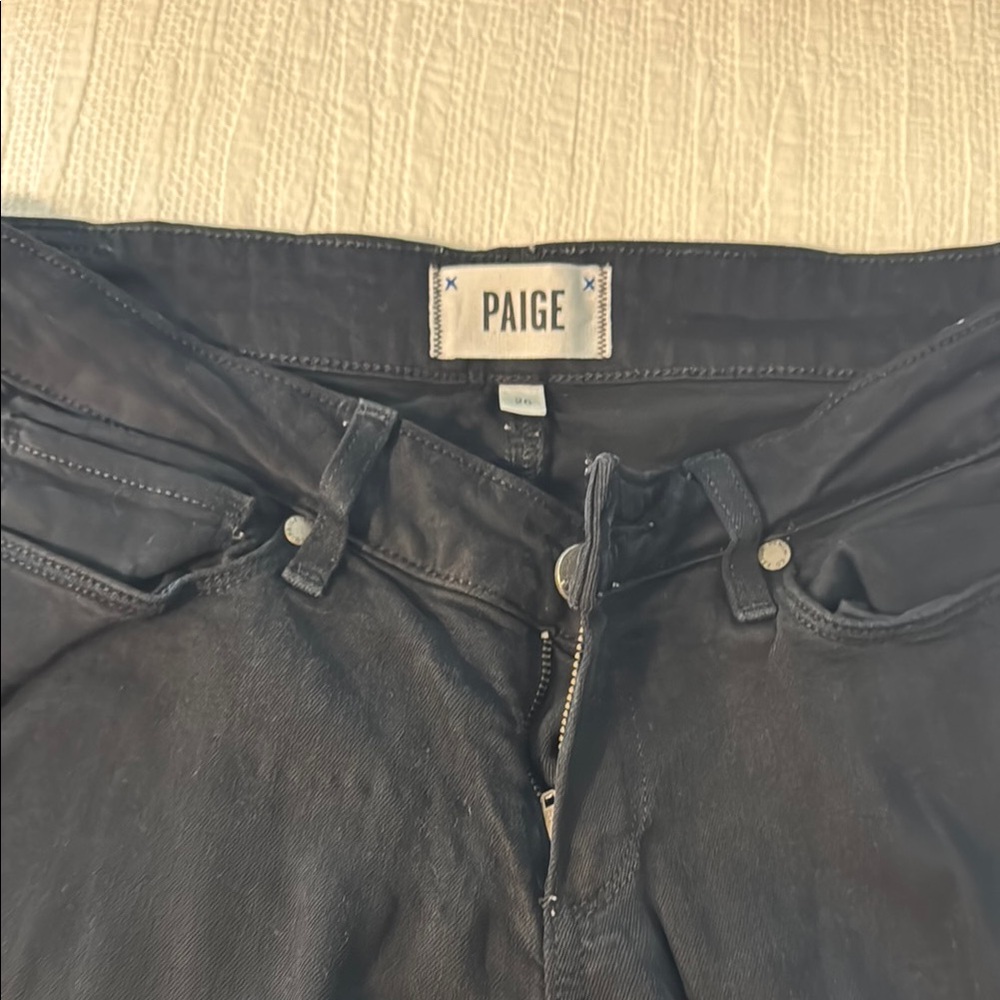 PAIGE Jet Black Denim Pants